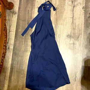 Slinky silky backless halter dress